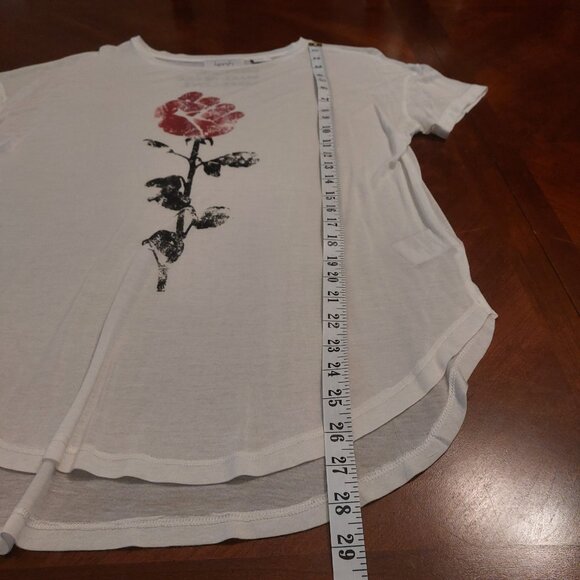 Kersh Sheer/Fine White T-shirt with Rose Fist Detail - Picture 10 of 13